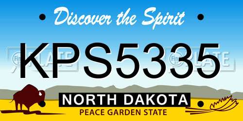 KPS5335 North Dakota License Plate
