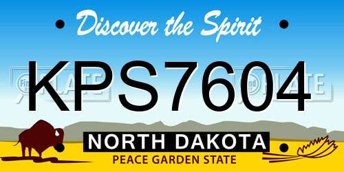 KPS7604 North Dakota License Plate