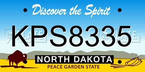 KPS8335 North Dakota License Plate