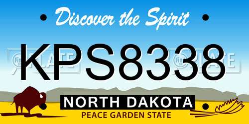 KPS8338 North Dakota License Plate
