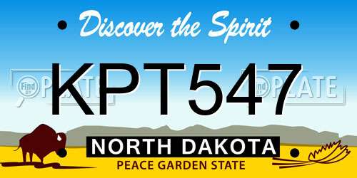 KPT547 North Dakota License Plate