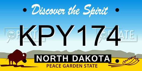 KPY174 North Dakota License Plate