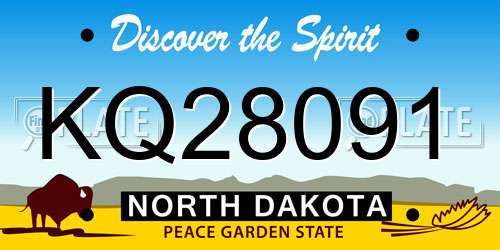 KQ28091 North Dakota License Plate