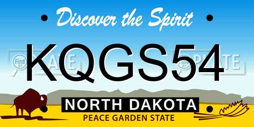 KQGS54 North Dakota License Plate
