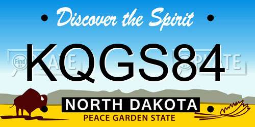 KQGS84 North Dakota License Plate