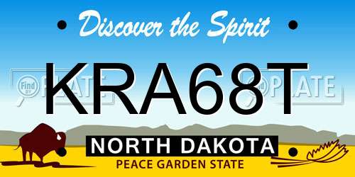 KRA68T North Dakota License Plate