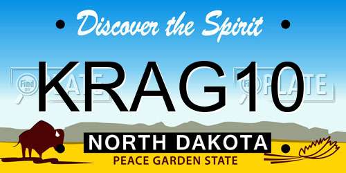 KRAG10 North Dakota License Plate