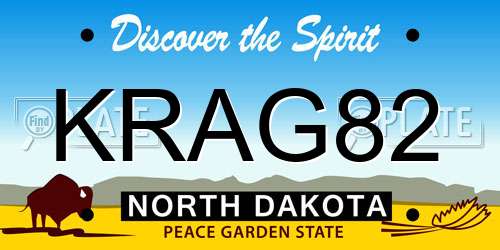 KRAG82 North Dakota License Plate
