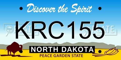 KRC155 North Dakota License Plate