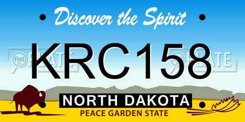 KRC158 North Dakota License Plate