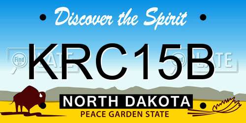 KRC15B North Dakota License Plate