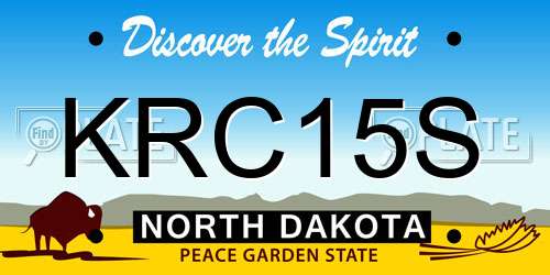 KRC15S North Dakota License Plate