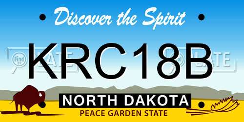 KRC18B North Dakota License Plate
