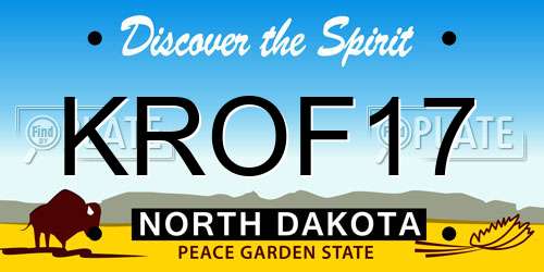 KROF17 North Dakota License Plate