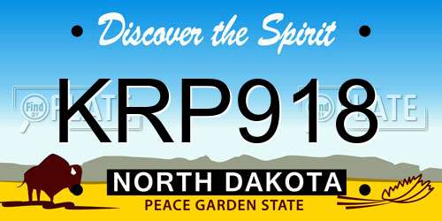 KRP918 North Dakota License Plate