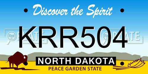 KRR504 North Dakota License Plate