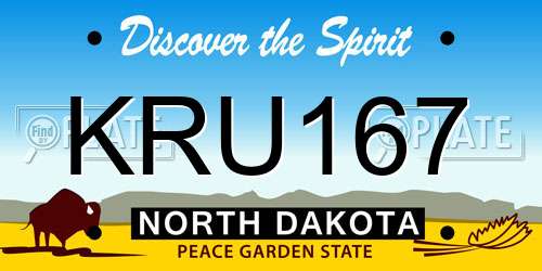 KRU167 North Dakota License Plate