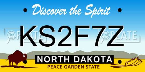 KS2F7Z North Dakota License Plate
