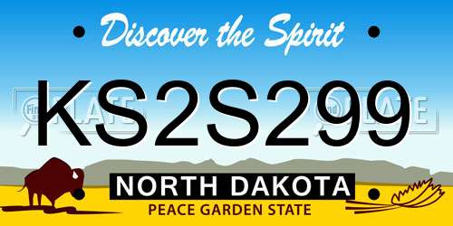 KS2S299 North Dakota License Plate