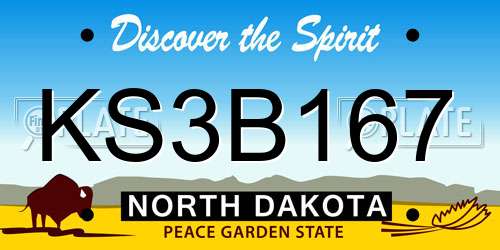 KS3B167 North Dakota License Plate