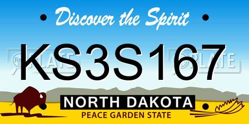 KS3S167 North Dakota License Plate