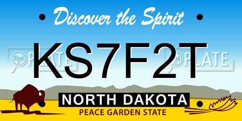 KS7F2T North Dakota License Plate