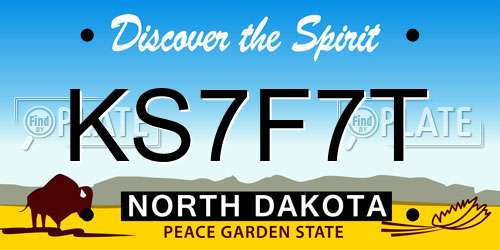 KS7F7T North Dakota License Plate