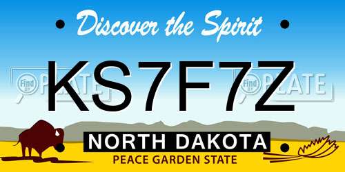 KS7F7Z North Dakota License Plate