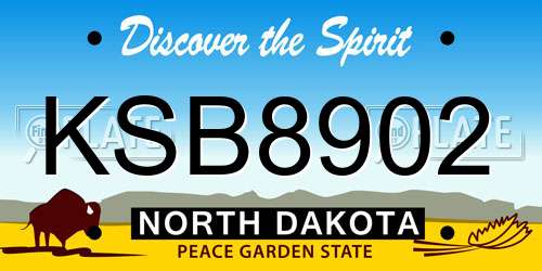 KSB8902 North Dakota License Plate
