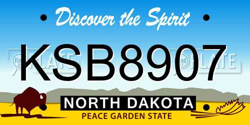 KSB8907 North Dakota License Plate