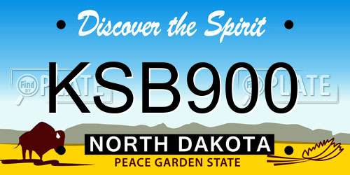 KSB900 North Dakota License Plate