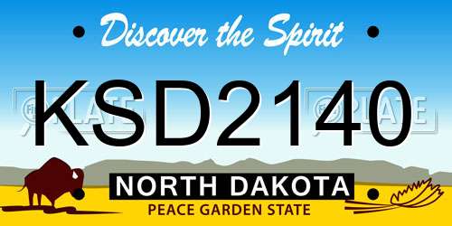 KSD2140 North Dakota License Plate