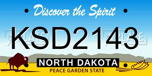 KSD2143 North Dakota License Plate
