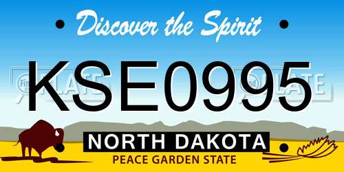 KSE0995 North Dakota License Plate