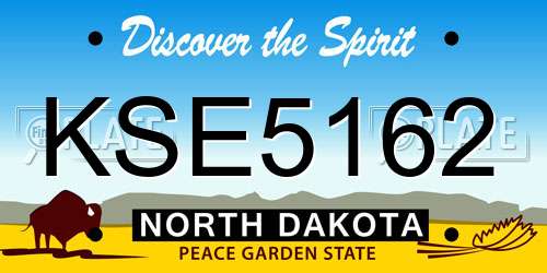 KSE5162 North Dakota License Plate