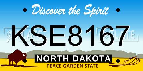 KSE8167 North Dakota License Plate