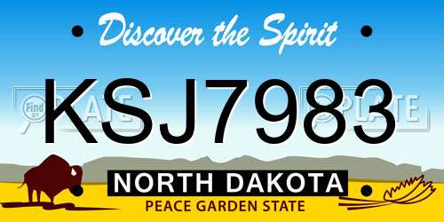 KSJ7983 North Dakota License Plate