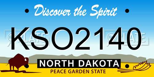 KSO2140 North Dakota License Plate