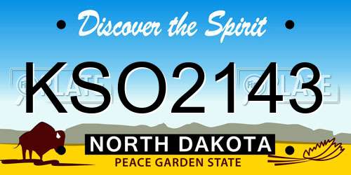 KSO2143 North Dakota License Plate