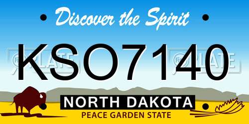 KSO7140 North Dakota License Plate