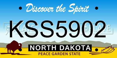 KSS5902 North Dakota License Plate