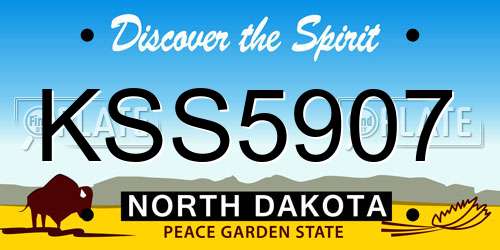 KSS5907 North Dakota License Plate