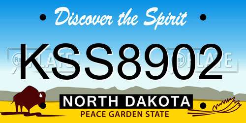 KSS8902 North Dakota License Plate