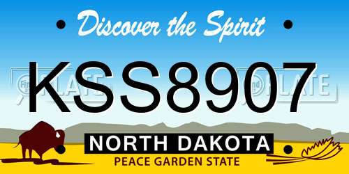 KSS8907 North Dakota License Plate