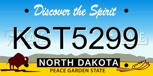 KST5299 North Dakota License Plate