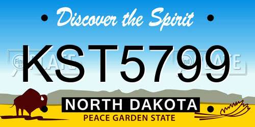 KST5799 North Dakota License Plate