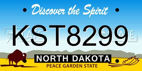 KST8299 North Dakota License Plate
