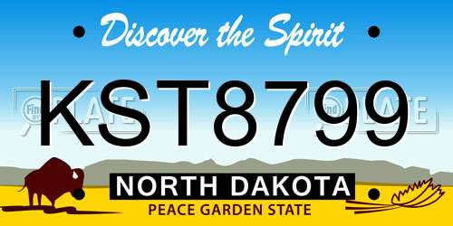 KST8799 North Dakota License Plate