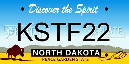 KSTF22 North Dakota License Plate