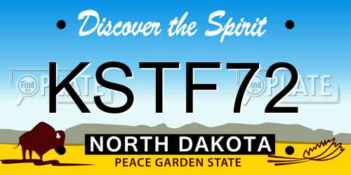 KSTF72 North Dakota License Plate